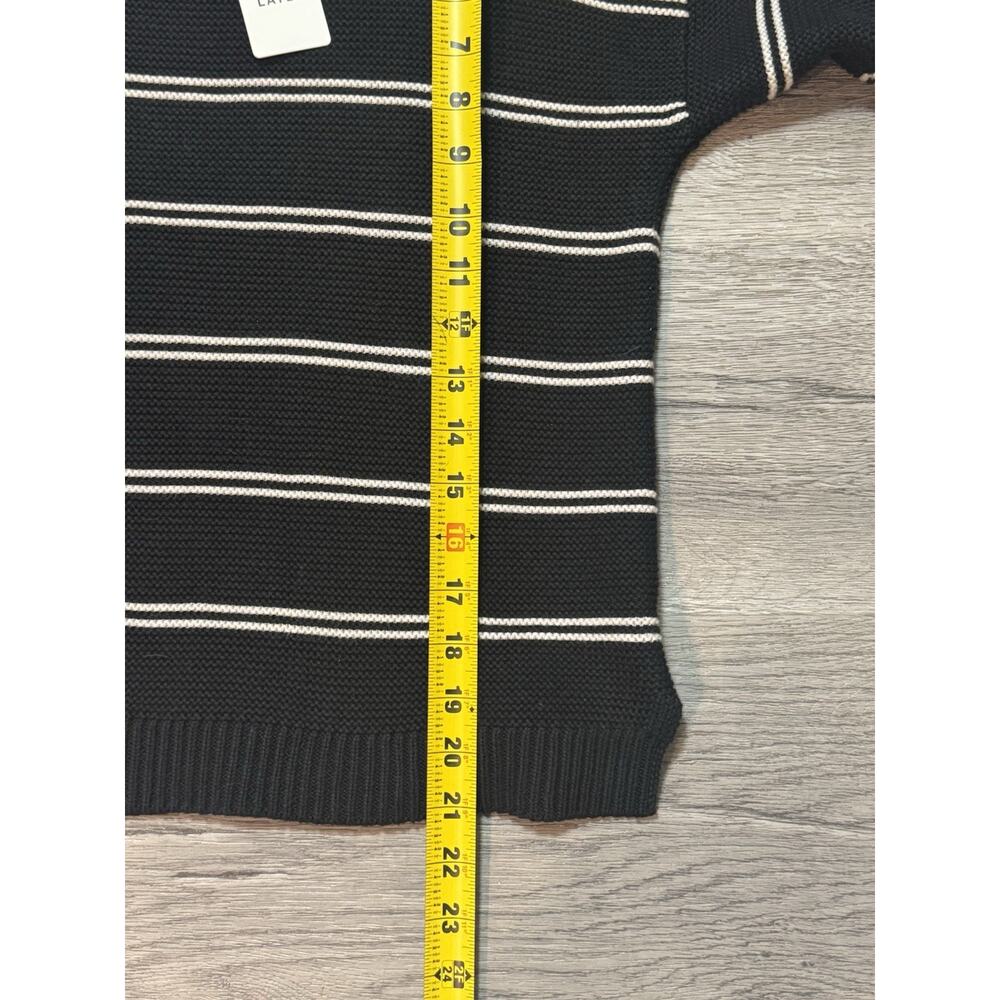 Marine Layer NWT Nina Crewneck Knit Sweater S Black Outmeal $125 - Picture 7 of 9